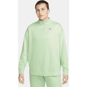Nike Sportswear oversized damestop van fleece met korte rits voor dames - Groen