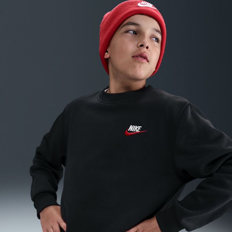 Nike Club Fleece sweatshirt voor kids - Zwart