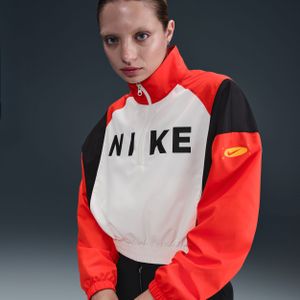 Nike - Licht Geweven Damesjack - Zwart - Korte Rits