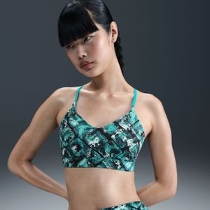 Nike Indy x NorBlack NorWhite padded sport-bh met print en lichte ondersteuning - Groen