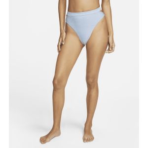 Nike Swim uitgesneden bikinibroekje met hoge taille voor dames - Blauw