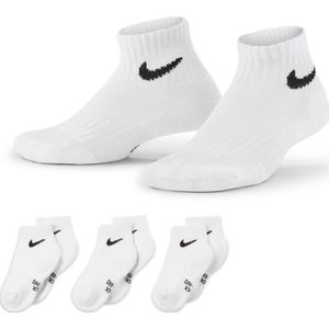 Nike Everyday Enkelsokken met demping voor kleuters (3 paar) - Wit