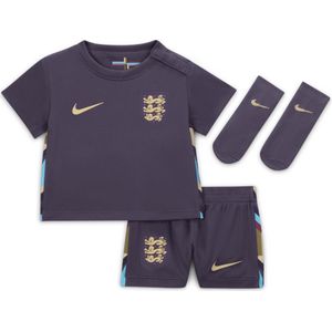 Engeland 2024 Stadium Uit Nike driedelig replica voetbaltenue voor baby's/peuters - Paars
