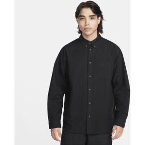 Nike Life Oxford-overhemd met lange mouwen en knoopsluiting voor heren - Zwart
