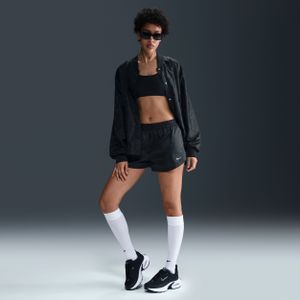 Nike Windrunner geweven damesshorts met halfhoge taille (5 cm) - Zwart