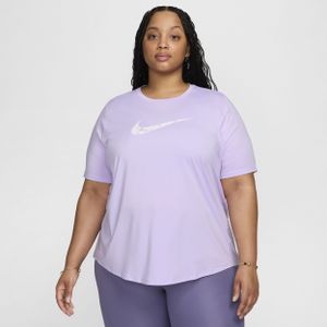 Nike One Swoosh Dri-FIT hardlooptop met korte mouwen voor dames (Plus Size) - Paars