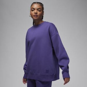 Jordan Flight Fleece sweatshirt met ronde hals voor dames - Paars