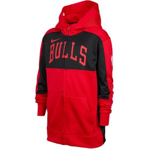 Chicago Bulls Showtime Nike Dri-FIT NBA-hoodie met rits over de hele lengte voor kids - Rood