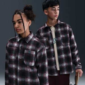 Nike SB shirt met lange mouwen en knoopsluiting voor kids - Zwart