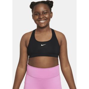 Nike Swoosh Sport-bh voor meisjes (ruimere maten) - Zwart