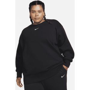 Nike Sportswear Phoenix Fleece oversized sweatshirt van fleece met ronde hals voor dames (Plus Size) - Zwart