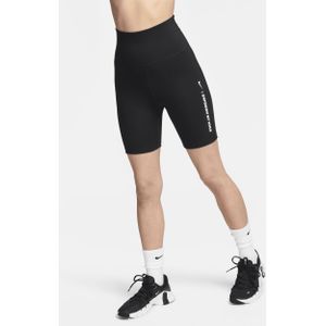 Nike One bikeshorts met hoge taille voor dames (18 cm) - Zwart