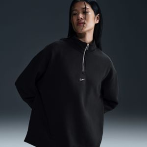 Nike Sportswear Fleece met korte rits voor dames - Zwart