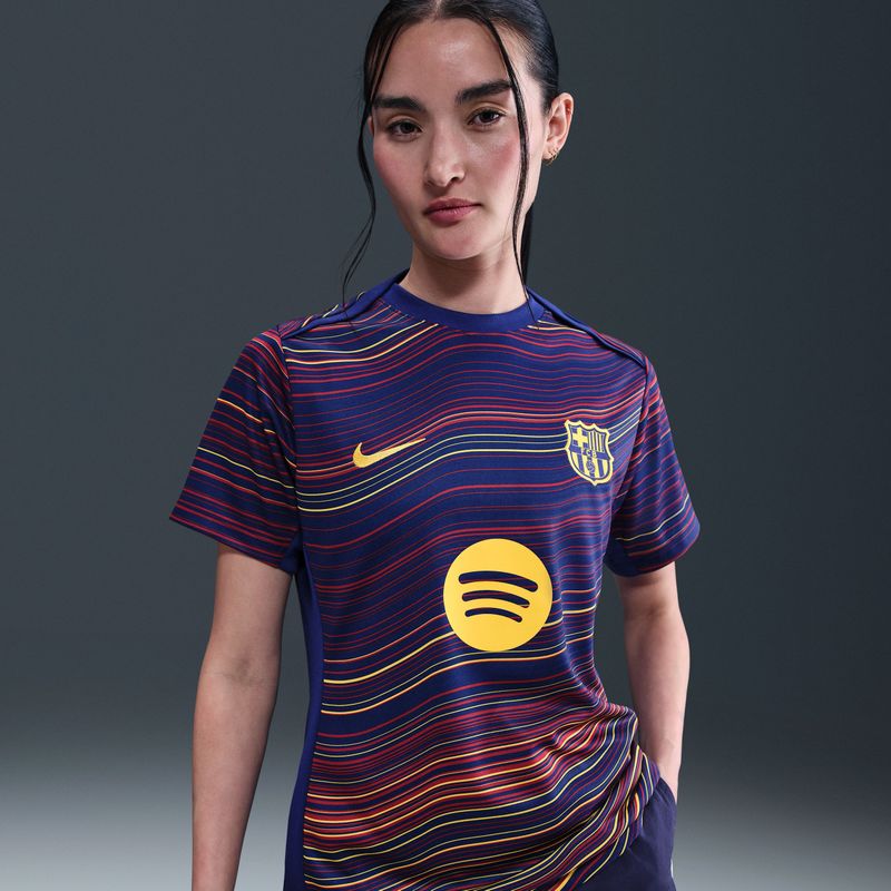 Nike - FC Barcelona Pre-Match Trainingsshirt - Donkerblauw Rood Goud - Dames