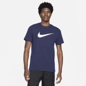 Nike - Sportswear Shirt - Navy - Kwartmouw - Ronde Hals - Logoprint