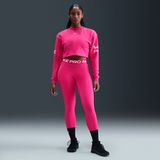 Nike Pro Legging - Blauw - Dames - Halfhoge Taille - Mesh Vlakken