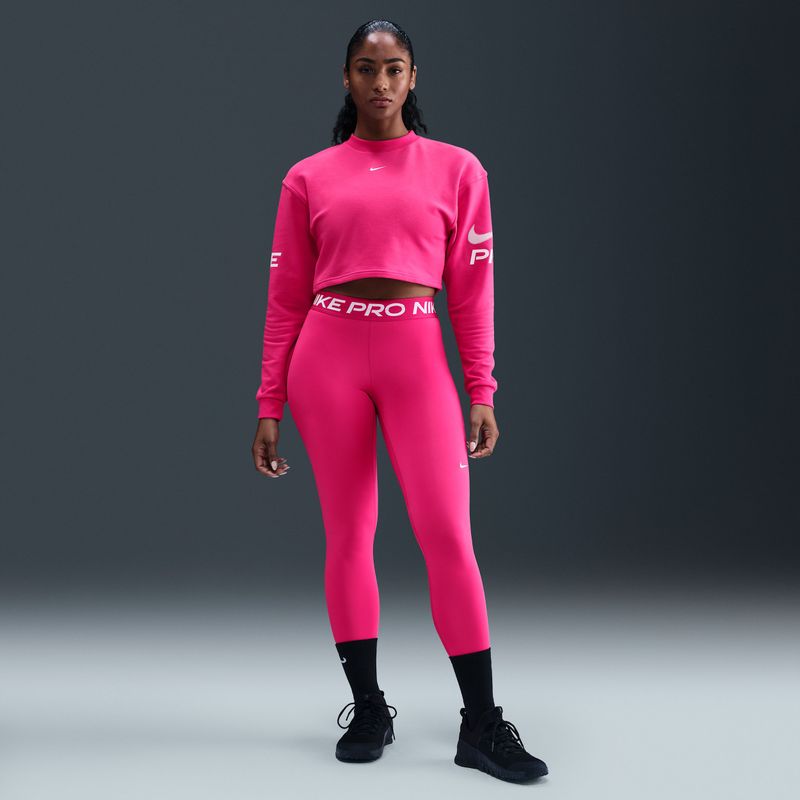 Nike Pro Legging - Blauw - Dames - Halfhoge Taille - Mesh Vlakken