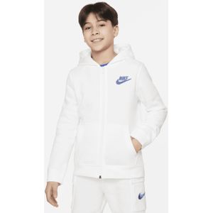 Nike Sportswear fleecehoodie met rits en graphic voor jongens - Wit