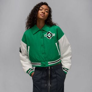 Jordan Brooklyn Therma-FIT varsityjack voor dames - Groen