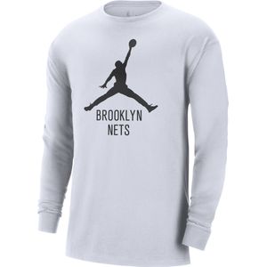 Brooklyn Nets Essential Jordan NBA-herenshirt met lange mouwen - Wit