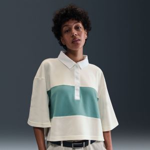 Nike oversized polo met korte mouwen voor dames - Wit