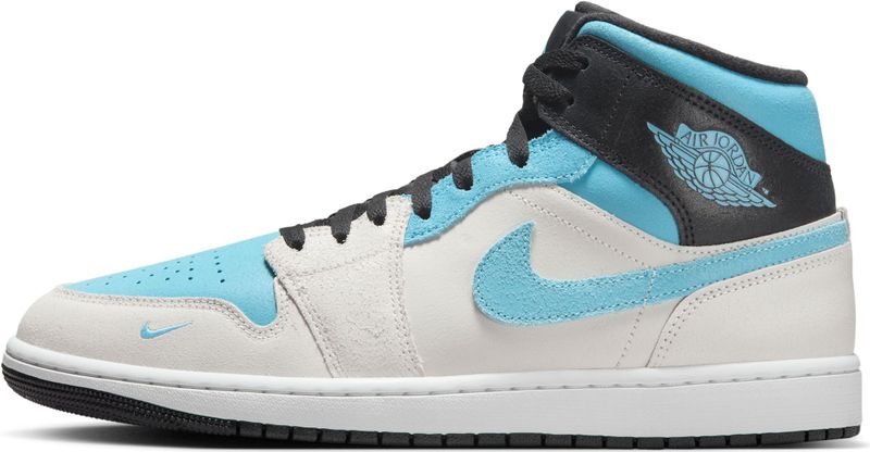 Jordan - AJ1 Mid - Sneakers - Wit - Leer, Synthetisch