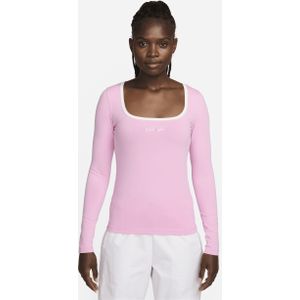 Nike Sportswear damestop met lange mouwen en vierkante hals - Roze