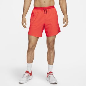 Nike Stride Dri-FIT hardloopshorts met binnenbroek voor heren (18 cm) - Rood