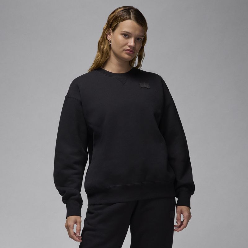Jordan Flight Fleece sweatshirt met ronde hals voor dames - Zwart