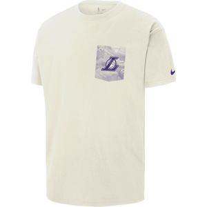 Los Angeles Lakers Courtside Max90 Nike NBA T-shirt voor heren - Wit