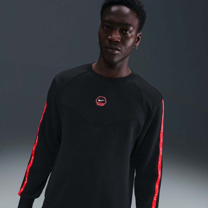 Nike City Side Sweatshirt van fleece met ronde hals voor heren - Zwart