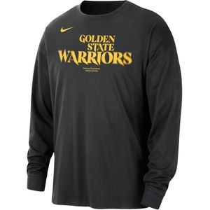 Golden State Warriors Courtside Nike NBA-herenshirt met lange mouwen - Zwart