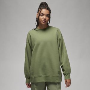 Jordan Flight Fleece sweatshirt met ronde hals voor dames - Groen