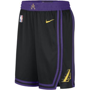 Los Angeles Lakers City Edition 2023/24 Swingman Nike Dri-FIT NBA-herenshorts - Zwart