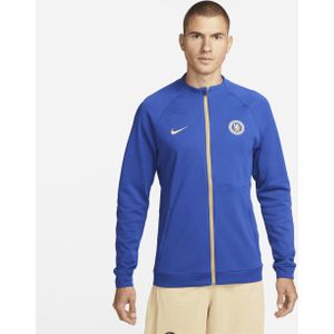 Chelsea FC Academy Pro Nike knit voetbaljack met rits over de hele lengte voor heren - Blauw