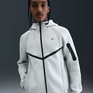 Nike Tech Windrunner fleecejack met kleurblokken en rits over de hele lengte voor heren - Grijs
