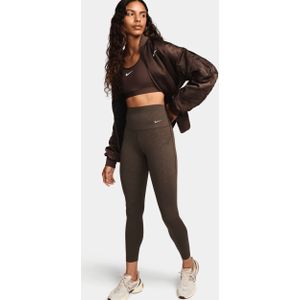 Nike Universa 7/8-legging met hoge taille, print, zakken en medium ondersteuning voor dames - Bruin