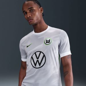 Vfl Wolfsburg 2025/2026 Stadium Uit Nike Dri-Fit replica voetbaltop met korte mouwen voor heren - Wit