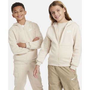 Nike Club Fleece hoodie met rits voor kids - Bruin