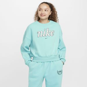 Nike Sportswear Club Fleece sweatshirt met ronde hals en recht design voor meisjes - Groen
