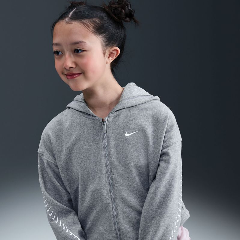 Nike Dri-FIT fleecehoodie voor meisjes - Grijs