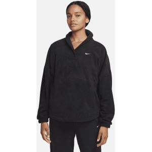 Nike Therma-FIT One oversized fleecetop met lange mouwen voor dames - Zwart