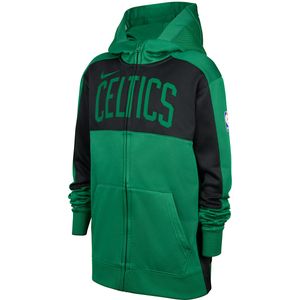 Boston Celtics Showtime Nike Dri-FIT NBA-hoodie met rits over de hele lengte voor kids - Groen
