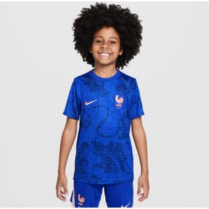 FFF Academy Pro Nike Dri-FIT warming-uptop met korte mouwen voor kids - Blauw