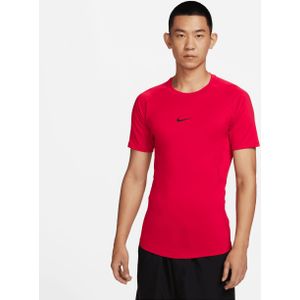 Nike Pro Dri-FIT - Strakke Fitnesstop - Blauw - Korte Mouwen