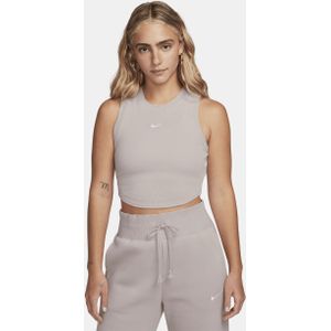 Nike Sportswear Chill Knit aansluitende, korte tanktop met mini-rib voor dames - Paars