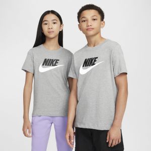 Nike - FUTURA HBR - T-shirt - Grijs/Zwart/Wit - Jersey, Ronde Hals, Kwartmouw
