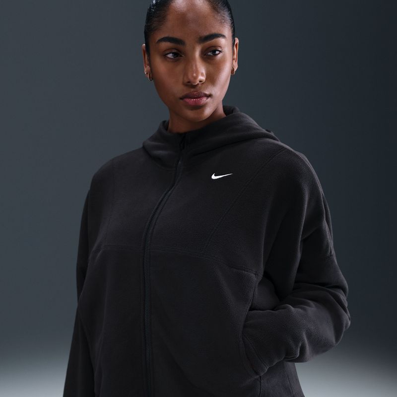 Nike One Therma-FIT damestop met rits over de hele lengte - Zwart