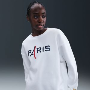 Paris Saint-Germain Phoenix Fleece Nike oversized voetbalsweatshirt met ronde hals voor dames - Wit