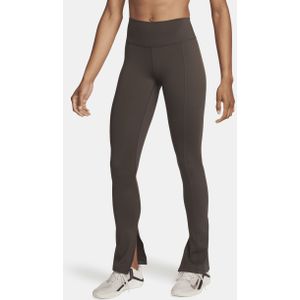 Nike One lange legging met hoge taille en splitjes in de zoom voor dames - Bruin